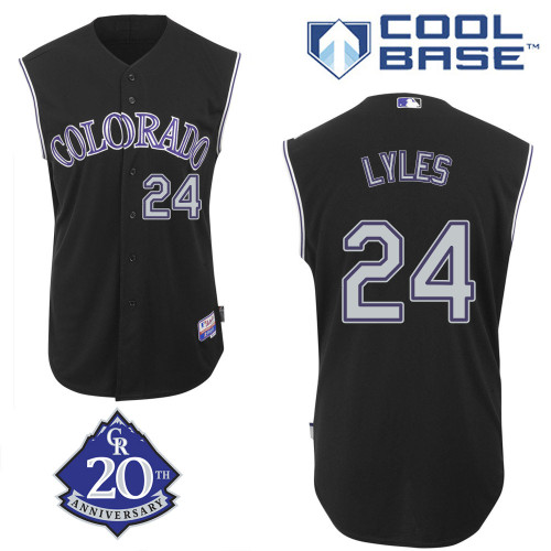 Jordan Lyles #24 Youth Baseball Jersey-Colorado Rockies Authentic Alternate 2 Black MLB Jersey